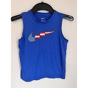 Nike White and Blue Tank Top for Active Comfort